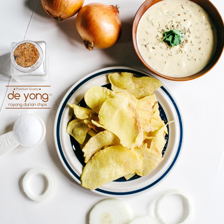Premium Salt & Sour Durian Chip Size L – Deyong 350g