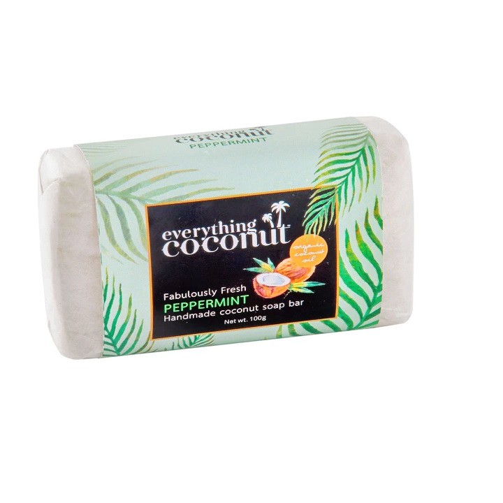 Coconut Homemade Soap (Fragrant : Peppermint) - EVERYTHING COCONUT 100g
